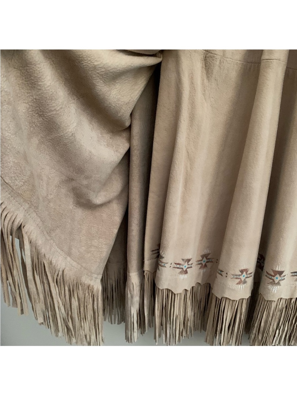 Patricia Wolf hand painted fringe skirt concho buttons up the front art to wear - Picture 9 of 10